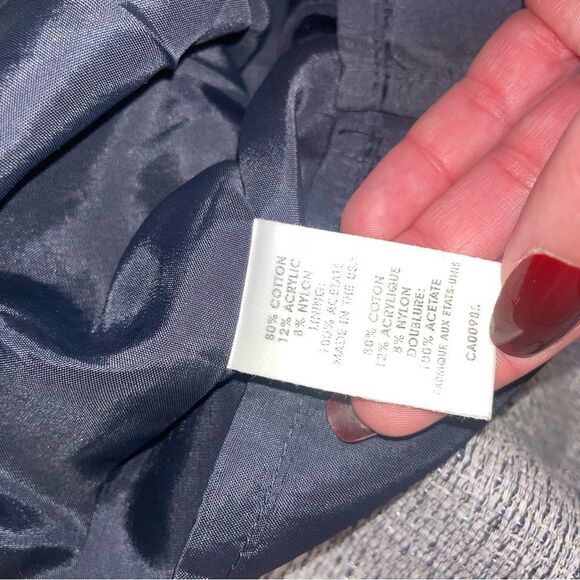 Nanette Lepore Tweed Skirt blue and gray pencil skirt with ruffle bottom SZ 8 - Picture 9 of 12